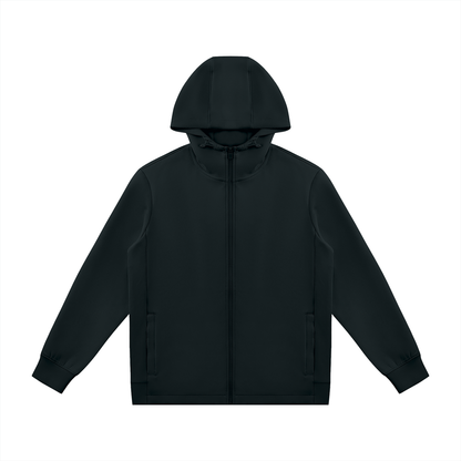 Unisex Regular Fit Full Zip Hoodie in black