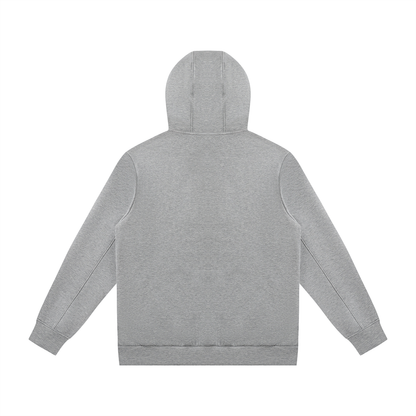 Unisex Regular Fit Full Zip Hoodie in flower gray, alternate angle