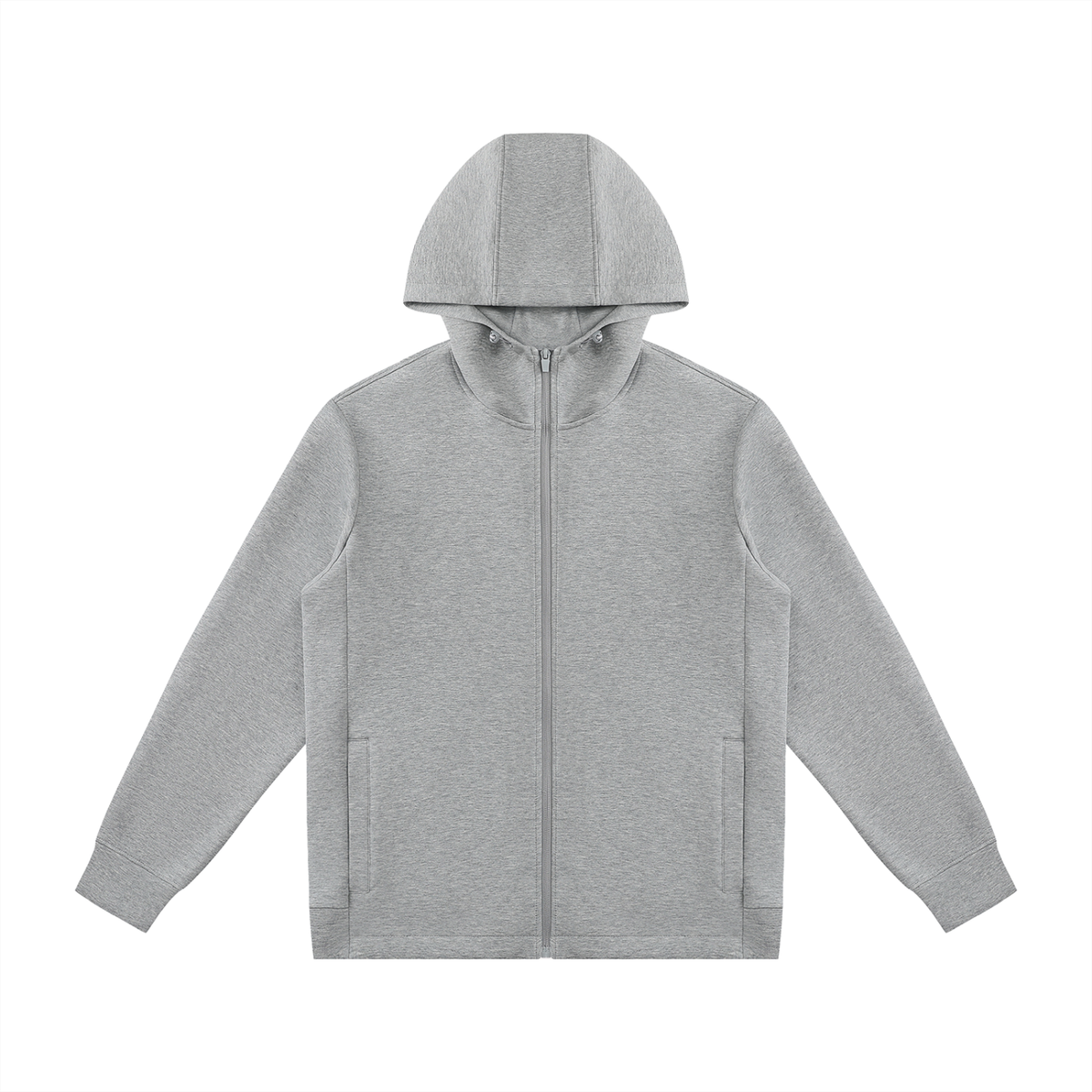 Unisex Regular Fit Full Zip Hoodie in flower gray