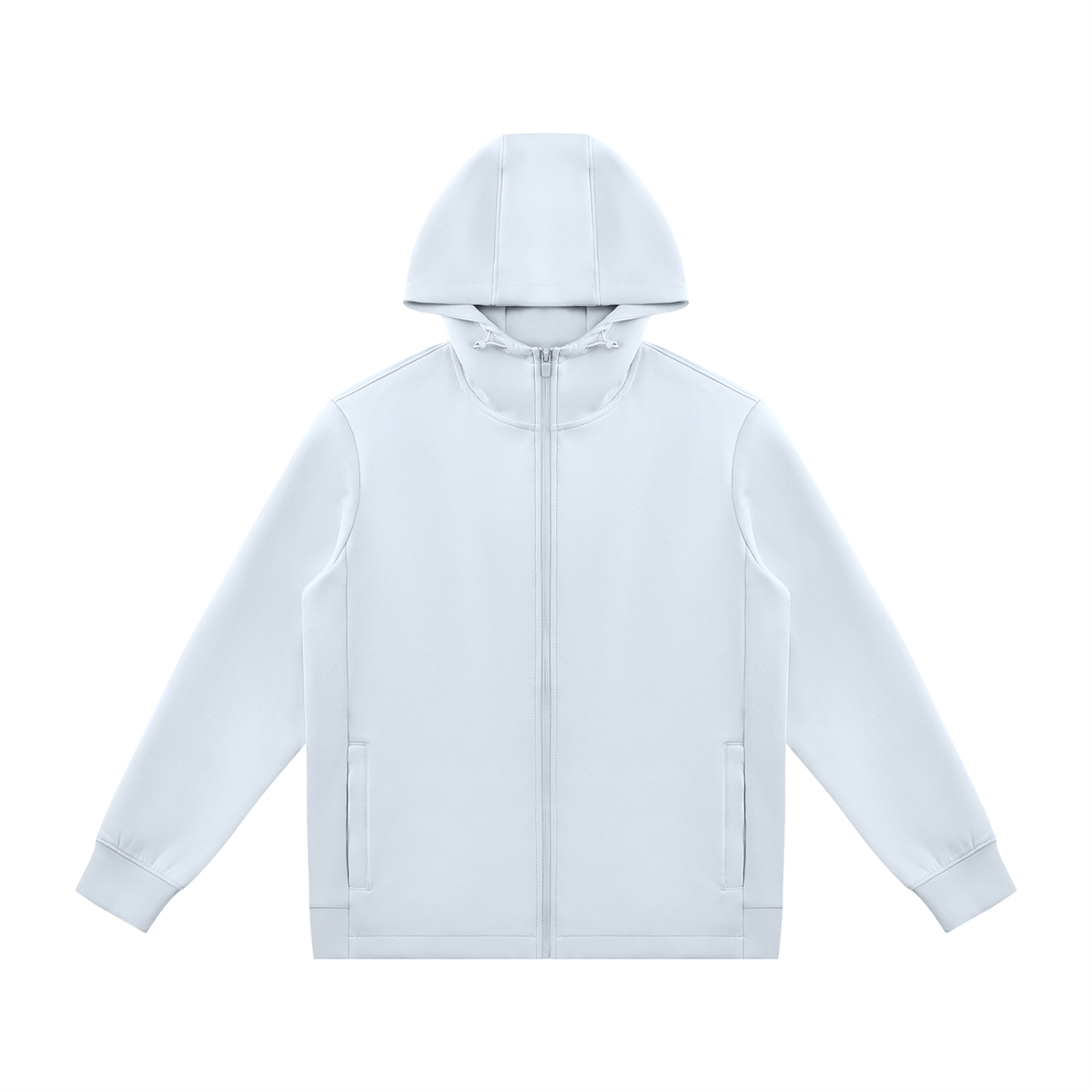 Unisex Regular Fit Full Zip Hoodie in light blue