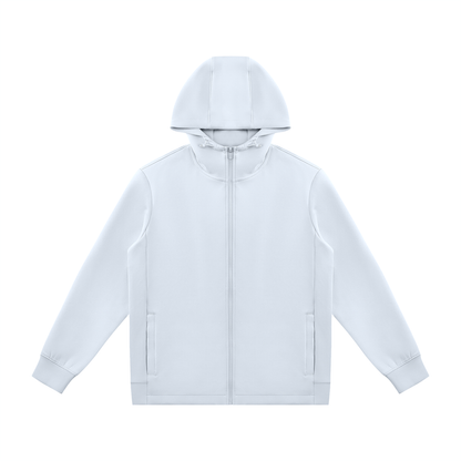 Unisex Regular Fit Full Zip Hoodie in light blue