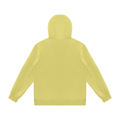 Unisex Regular Fit Full Zip Hoodie in lime yellow, alternate angle
