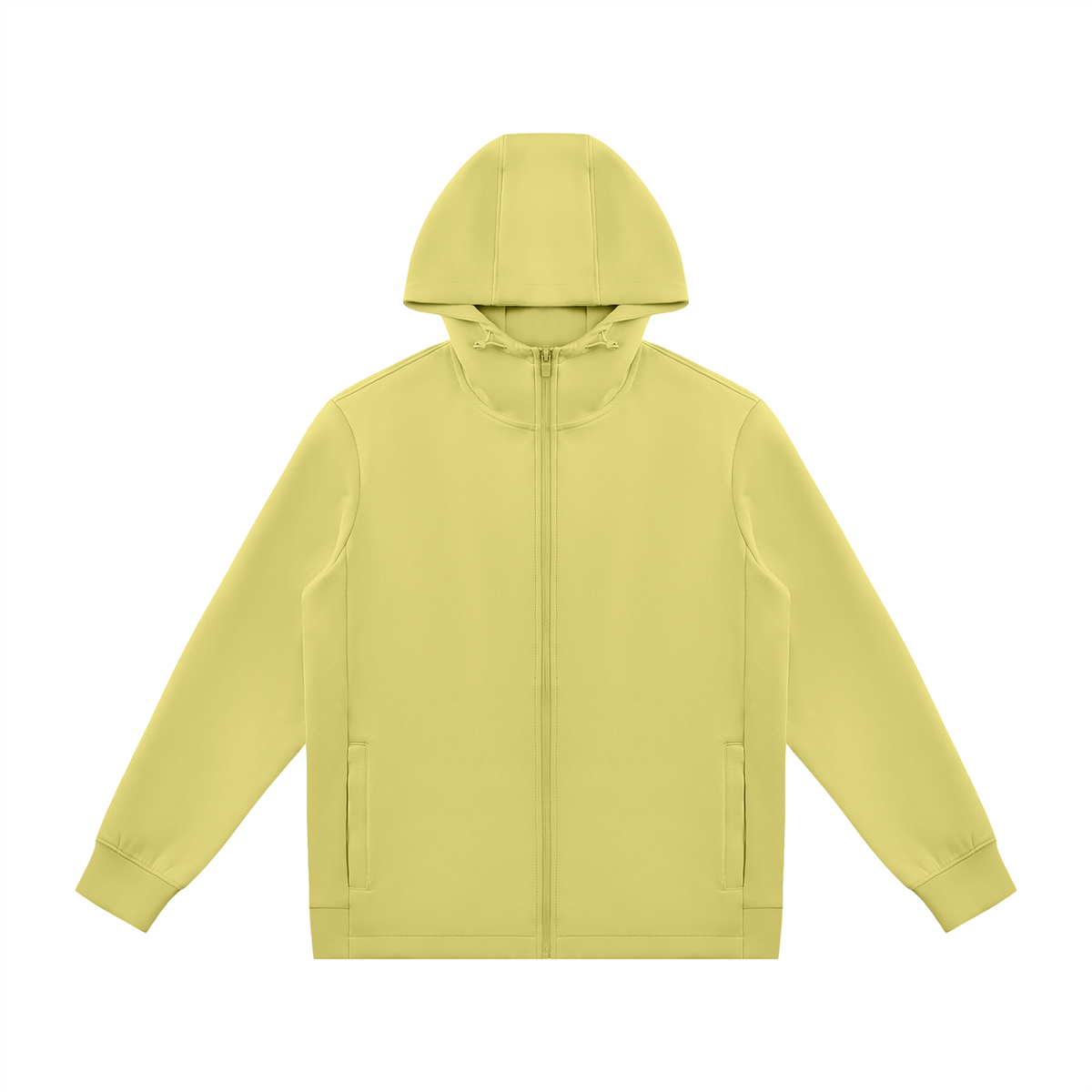 Unisex Regular Fit Full Zip Hoodie in lime yellow