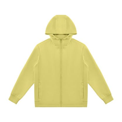 Unisex Regular Fit Full Zip Hoodie in lime yellow
