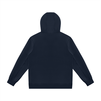 Unisex Regular Fit Full Zip Hoodie in navy blue, alternate angle