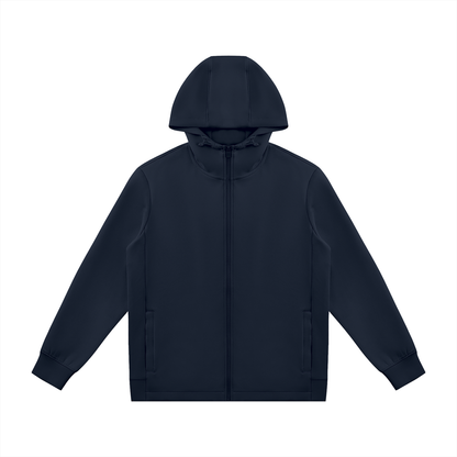 Unisex Regular Fit Full Zip Hoodie in navy blue