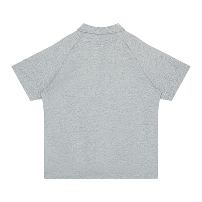 Unisex Regular Fit Polo Shirt in flower gray, alternate angle