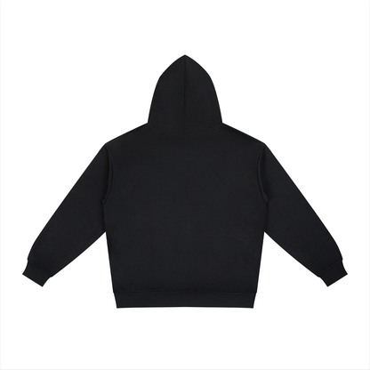 Unisex Relaxed Fit Hoodie in black, alternate angle