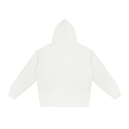 Unisex Relaxed Fit Hoodie in white, alternate angle