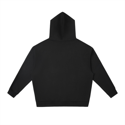 Unisex Relaxed Pullover Hoodie in black, alternate angle
