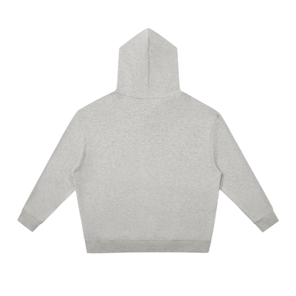 Unisex Relaxed Pullover Hoodie in flower gray, alternate angle