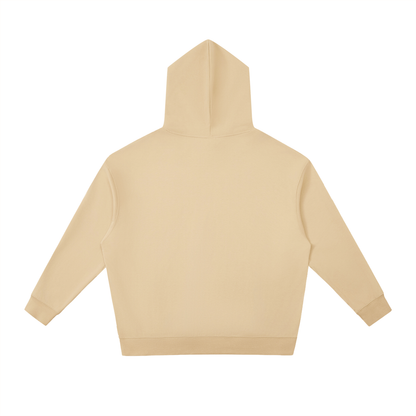 Unisex Relaxed Pullover Hoodie in khaki, alternate angle