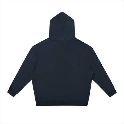 Unisex Relaxed Pullover Hoodie in navy blue, alternate angle