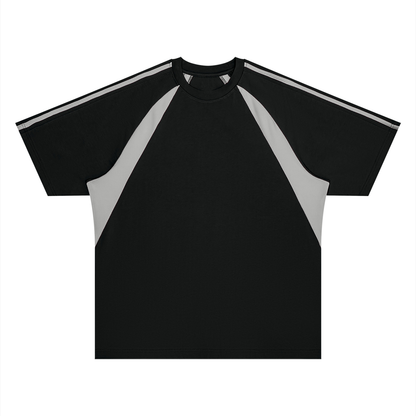 Unisex Retro Raglan Color Block T-Shirt in black with gray