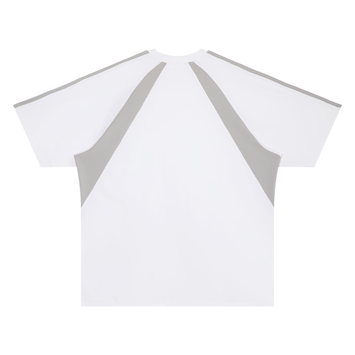 Unisex Retro Raglan Color Block T-Shirt in white with gray, alternate angle