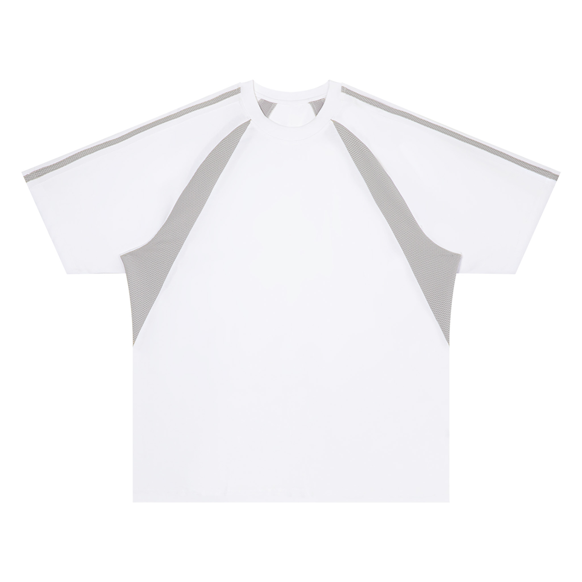 Unisex Retro Raglan Color Block T-Shirt in white with gray