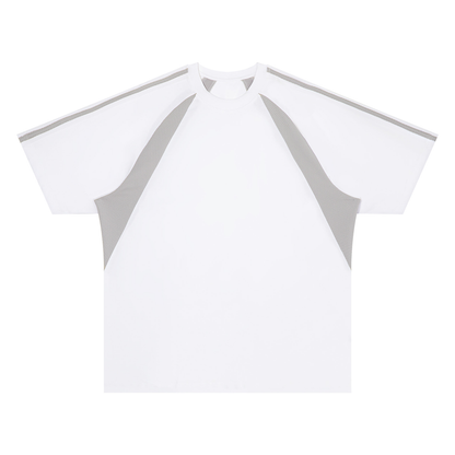Unisex Retro Raglan Color Block T-Shirt in white with gray