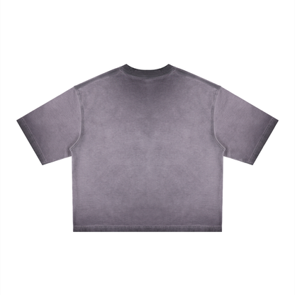 Unisex Reverse Dyed Boxy T-Shirt in ash purple, alternate angle