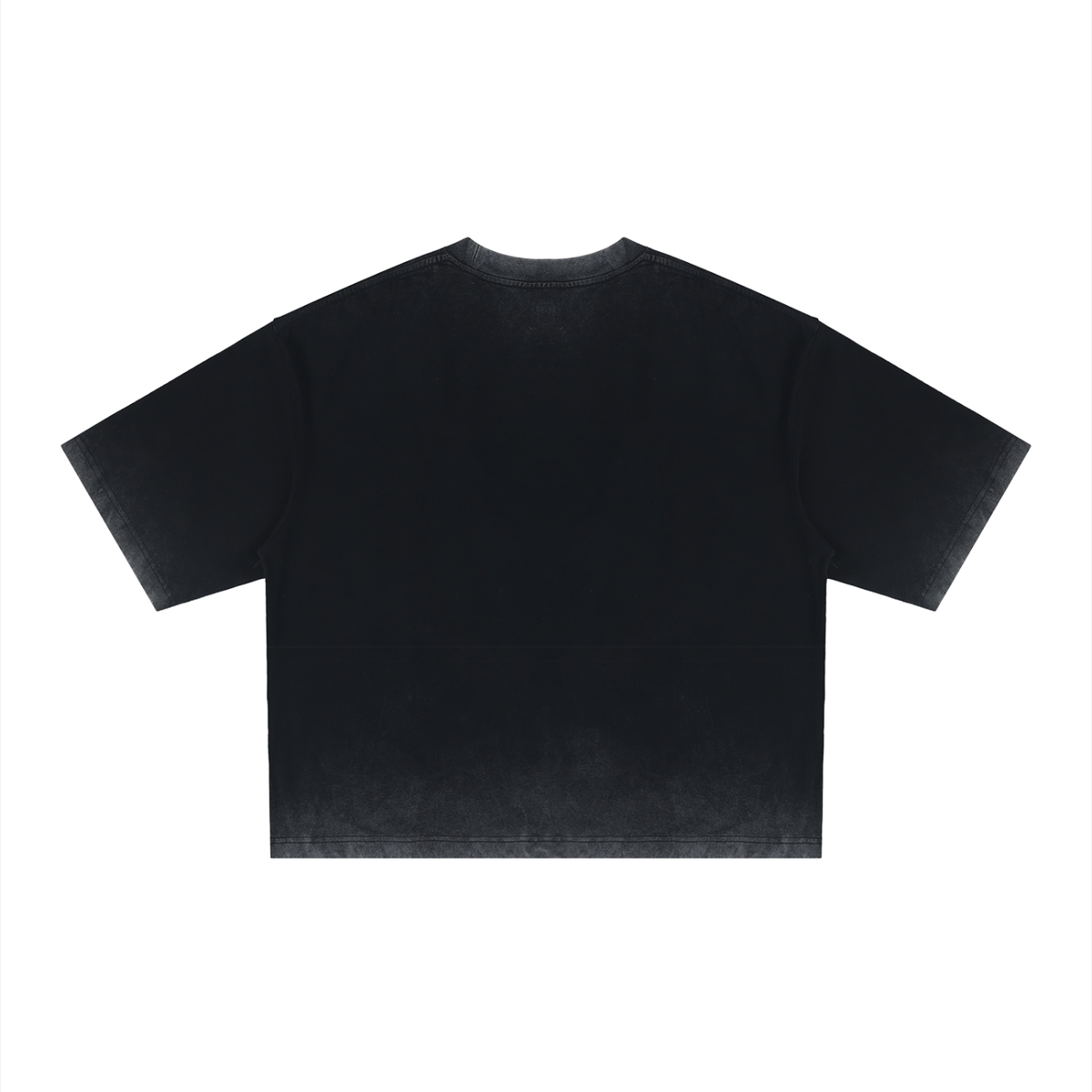Unisex Reverse Dyed Boxy T-Shirt in black, alternate angle