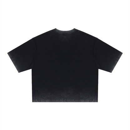 Unisex Reverse Dyed Boxy T-Shirt in black, alternate angle