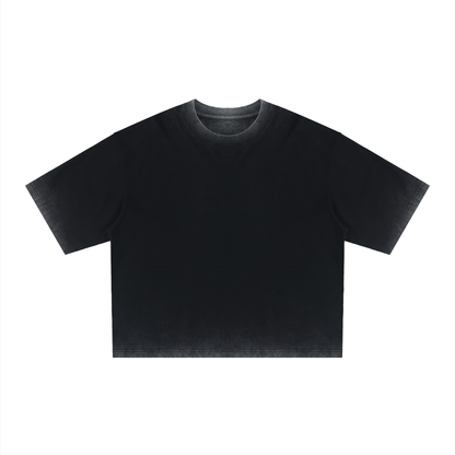Unisex Reverse Dyed Boxy T-Shirt in black