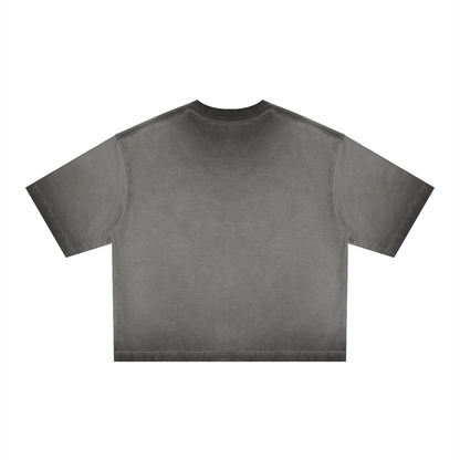 Unisex Reverse Dyed Boxy T-Shirt in gray, alternate angle