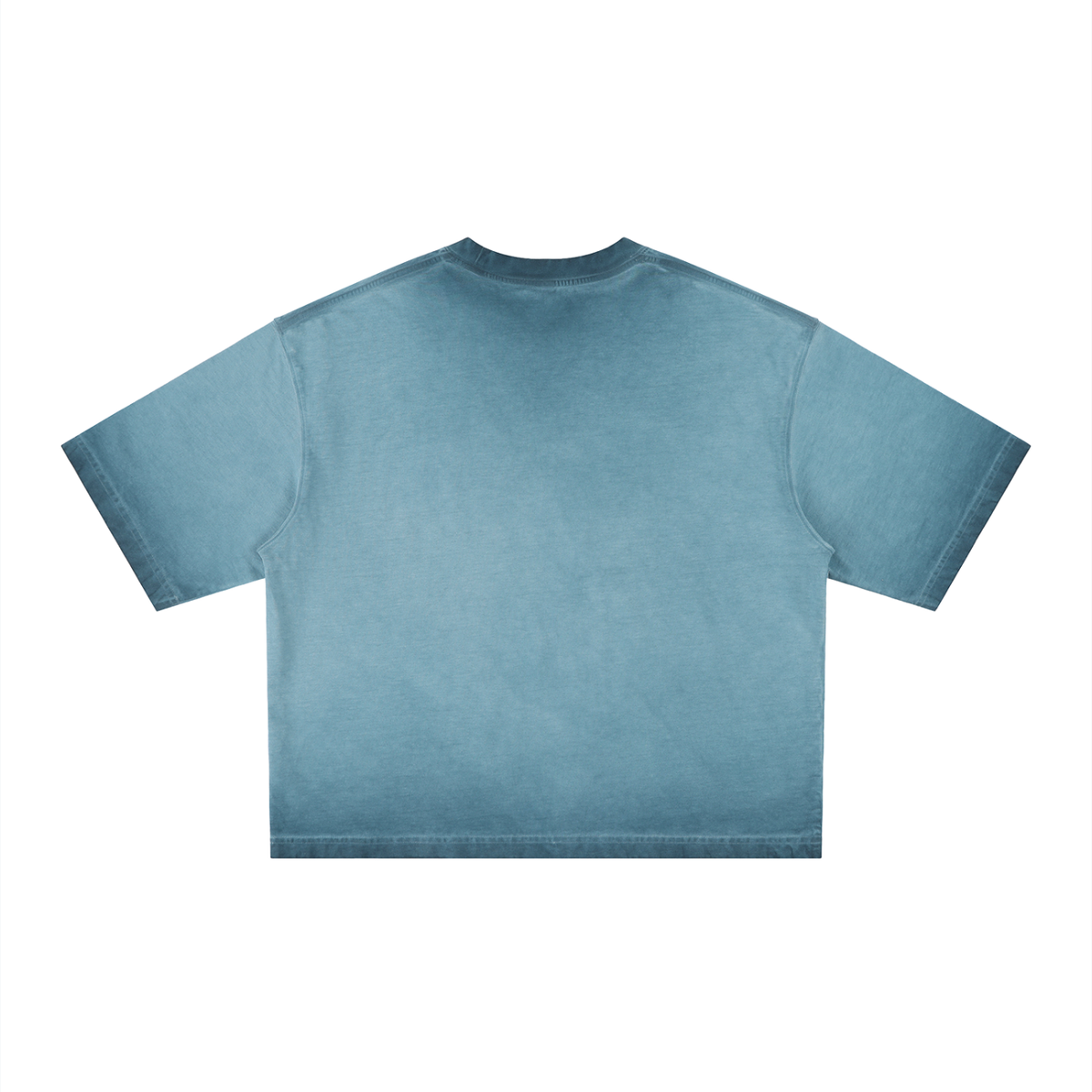Unisex Reverse Dyed Boxy T-Shirt in gray blue, alternate angle