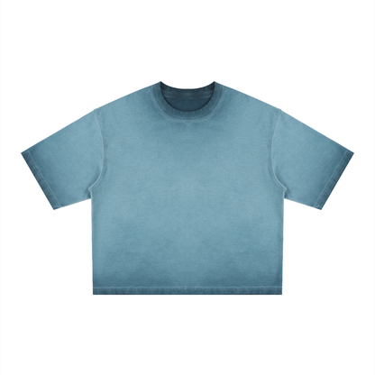Unisex Reverse Dyed Boxy T-Shirt in gray blue
