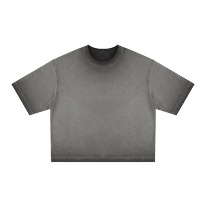 Unisex Reverse Dyed Boxy T-Shirt in gray