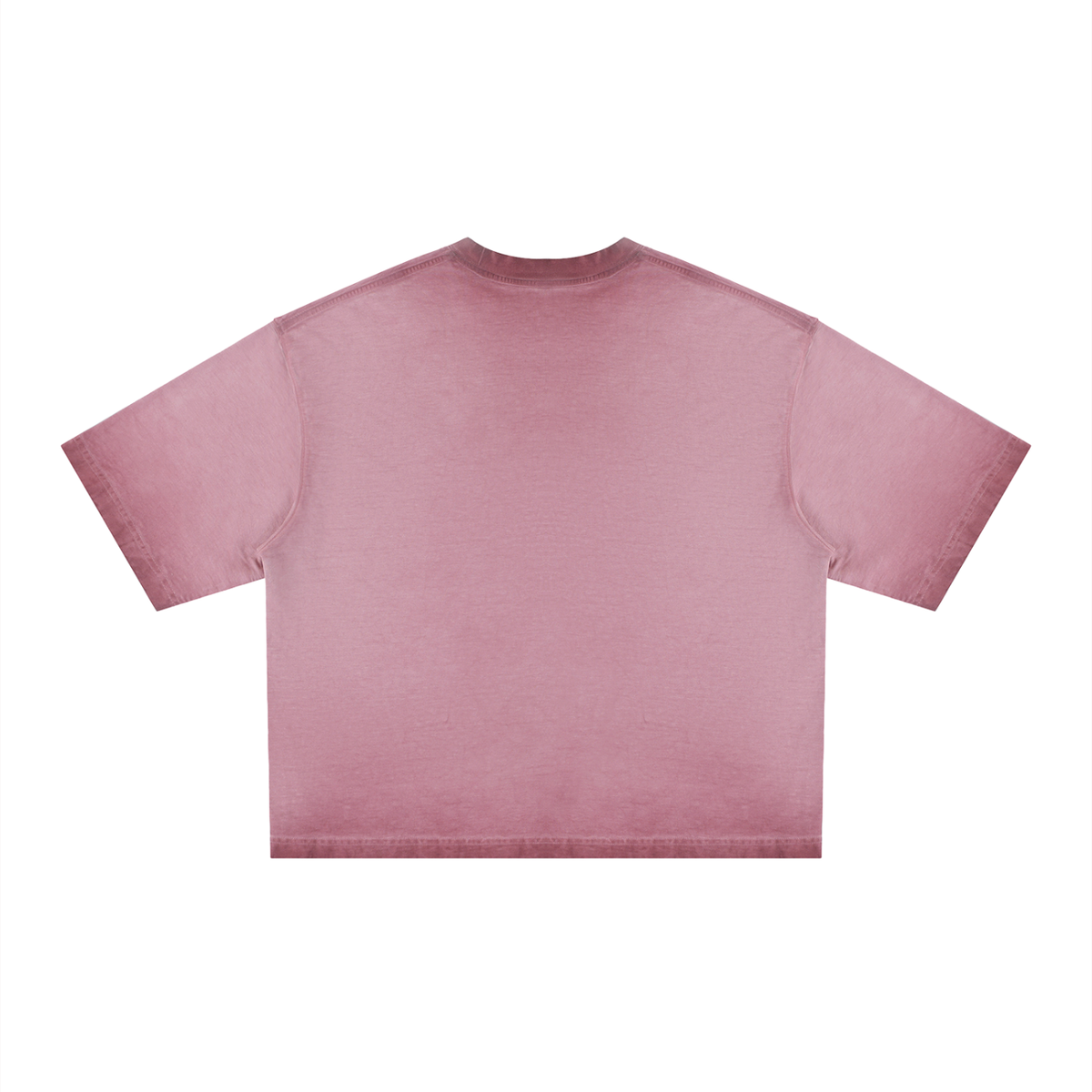 Unisex Reverse Dyed Boxy T-Shirt in rose pink, alternate angle