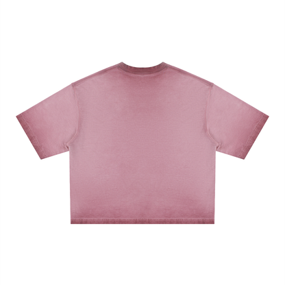 Unisex Reverse Dyed Boxy T-Shirt in rose pink, alternate angle