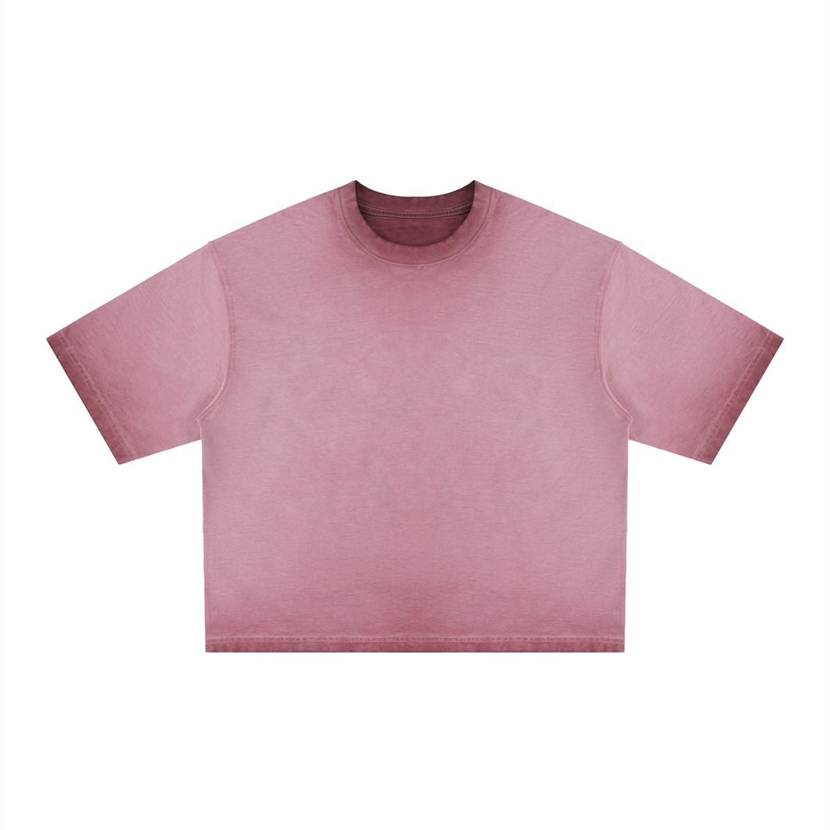 Unisex Reverse Dyed Boxy T-Shirt in rose pink