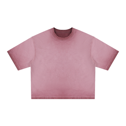 Unisex Reverse Dyed Boxy T-Shirt in rose pink