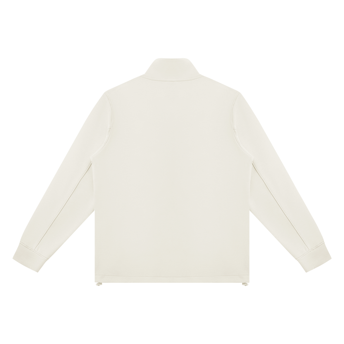 Unisex Ribbed Stand Collar Full Zip Jacket in beige, alternate angle