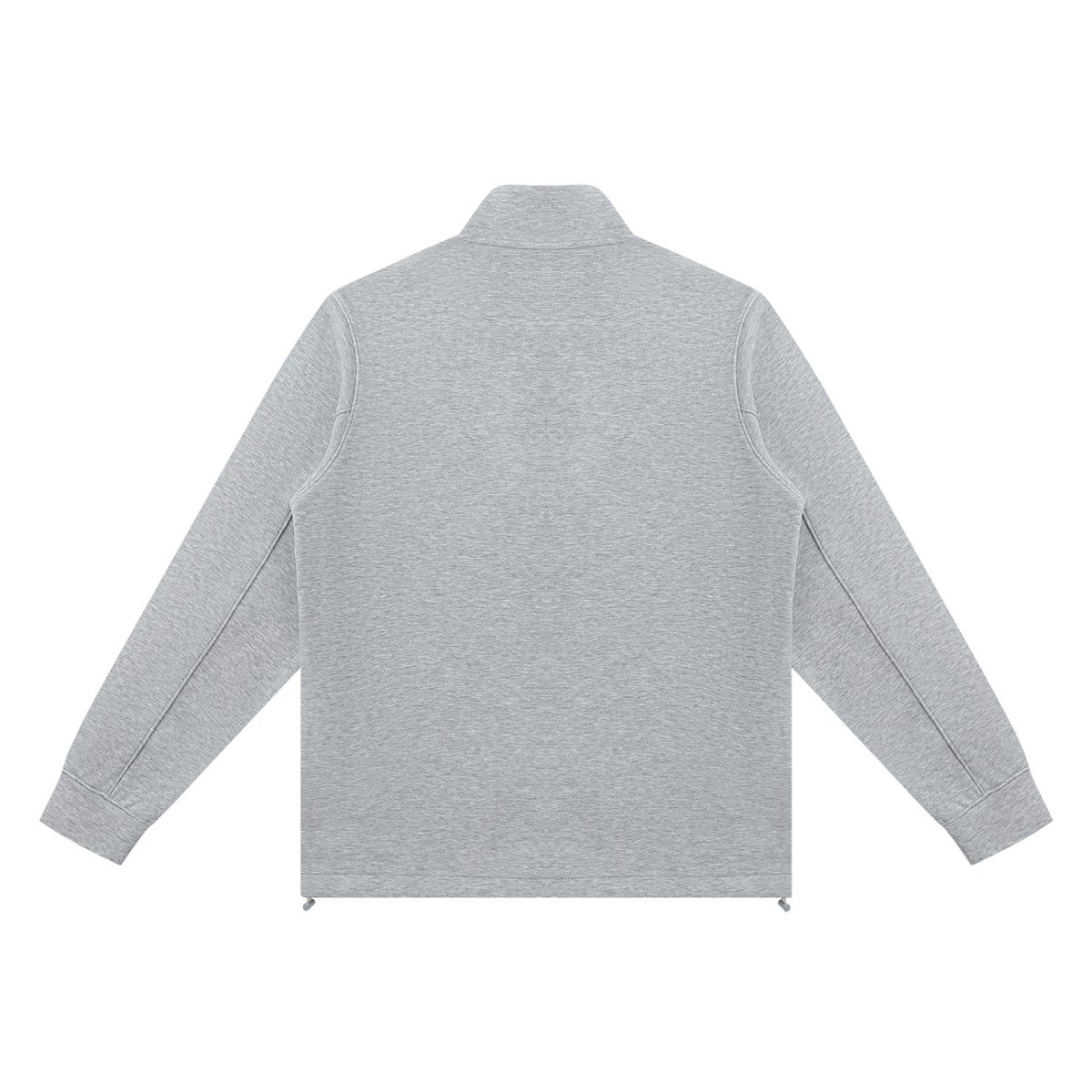 Unisex Ribbed Stand Collar Full Zip Jacket in flower gray, alternate angle