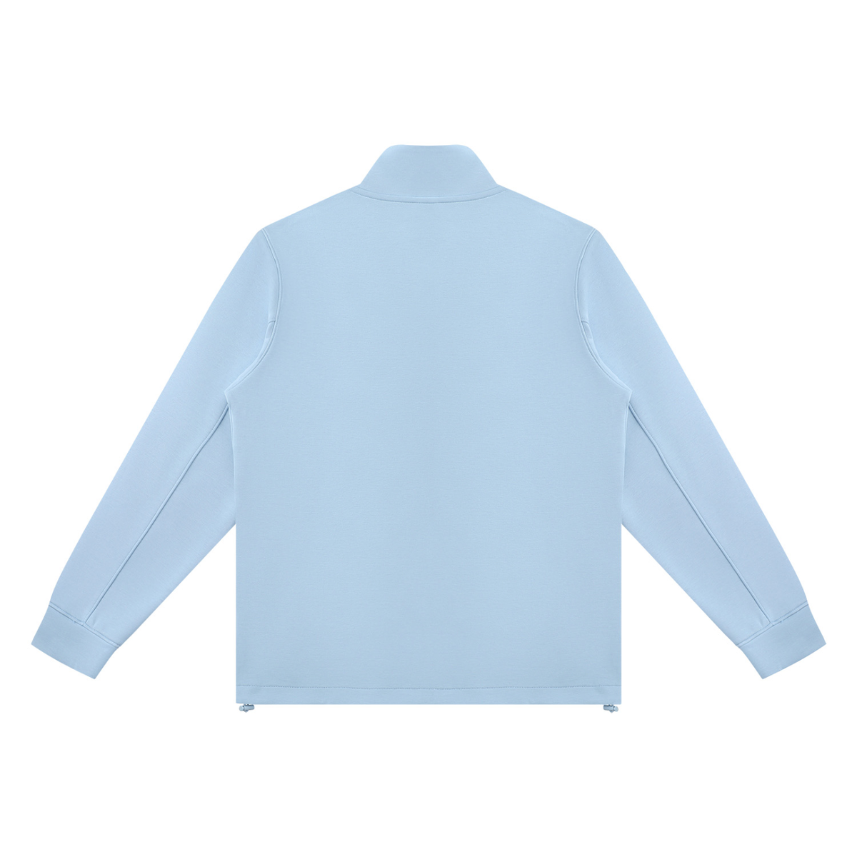 Unisex Ribbed Stand Collar Full Zip Jacket in light blue, alternate angle