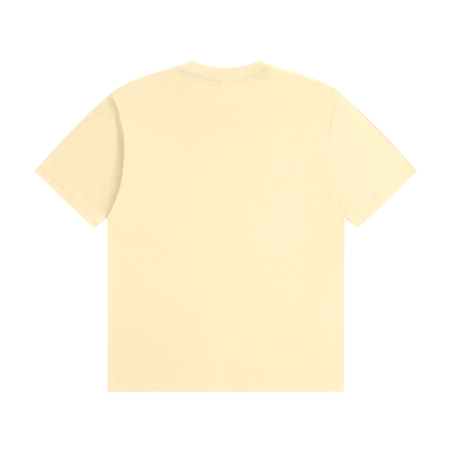 Unisex Seamless Cotton T-Shirt in apricot, alternate angle