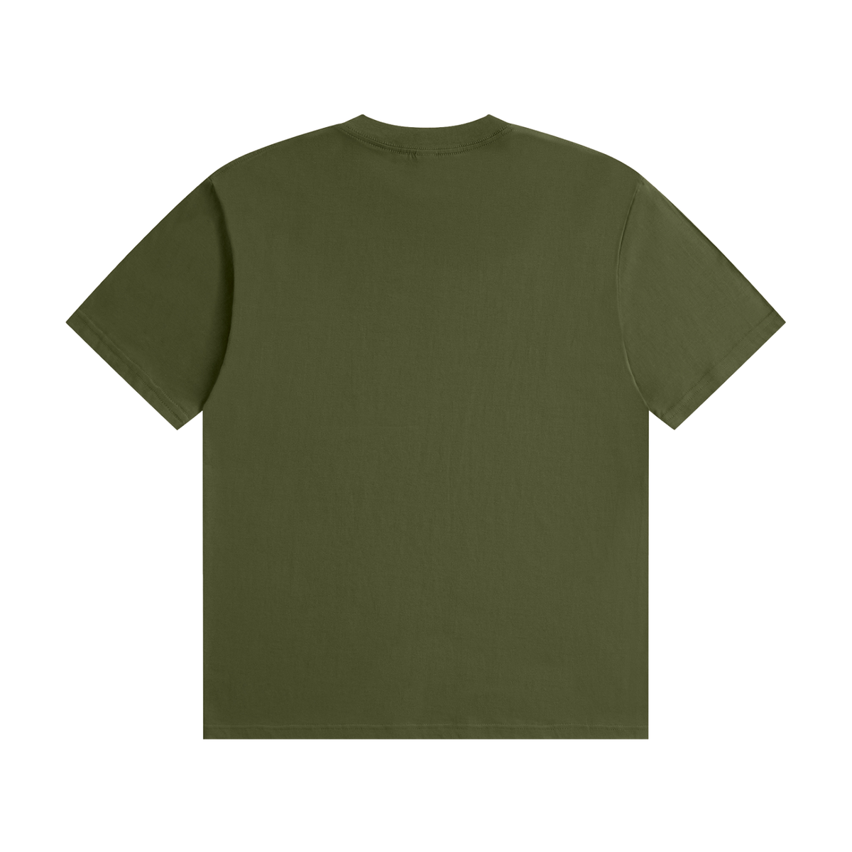 Unisex Seamless Cotton T-Shirt in army green, alternate angle