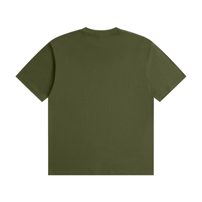 Unisex Seamless Cotton T-Shirt in army green, alternate angle