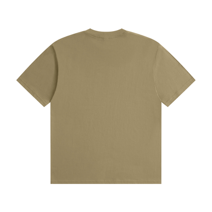 Unisex Seamless Cotton T-Shirt in khaki, alternate angle