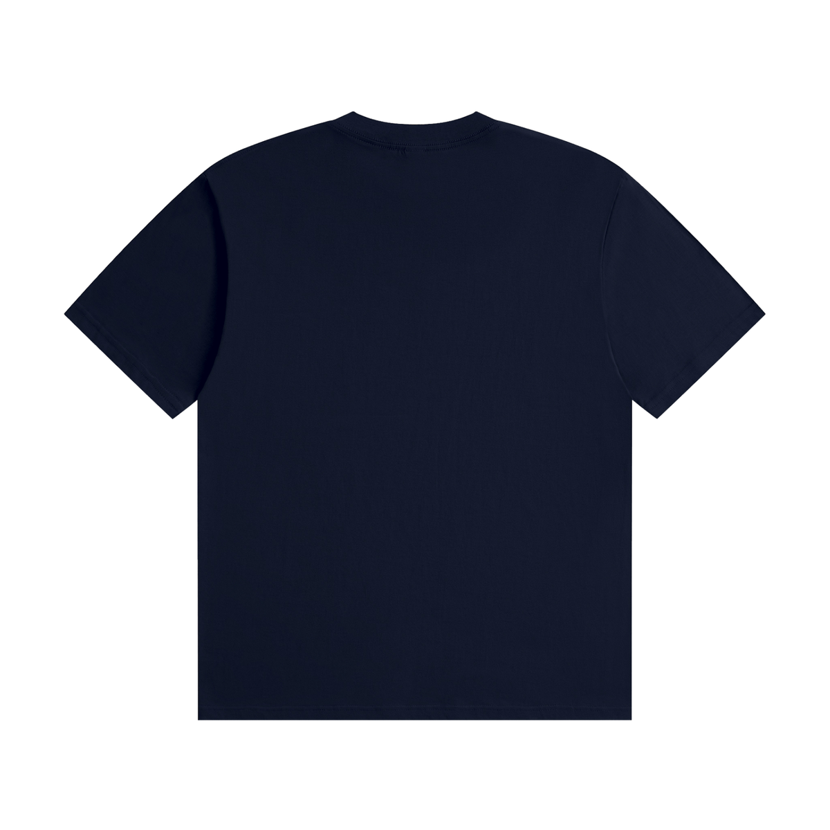 Unisex Seamless Cotton T-Shirt in navy blue, alternate angle