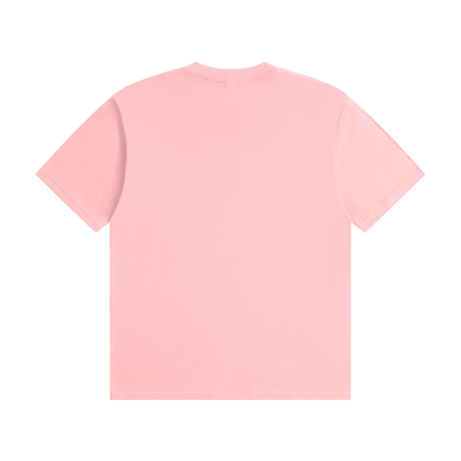 Unisex Seamless Cotton T-Shirt in pink, alternate angle