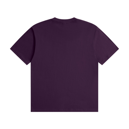 Unisex Seamless Cotton T-Shirt in purple, alternate angle