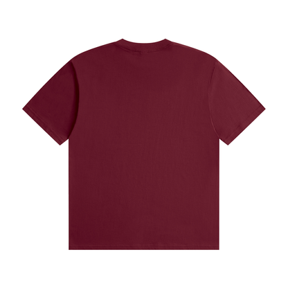 Unisex Seamless Cotton T-Shirt in wine red, alternate angle