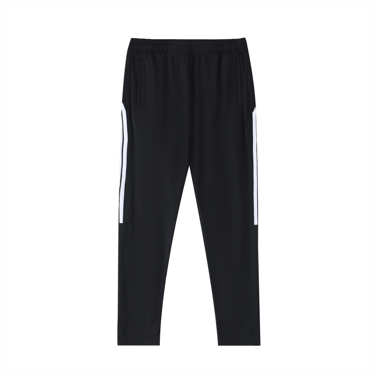 Unisex Side Stripe Running Pants in black with white