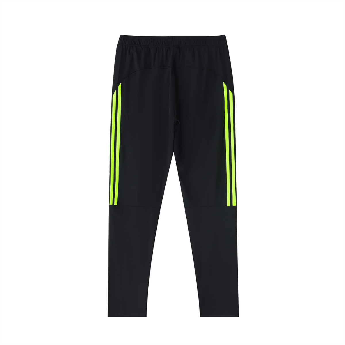 Unisex Side Stripe Running Pants in lemon green with black, alternate angle