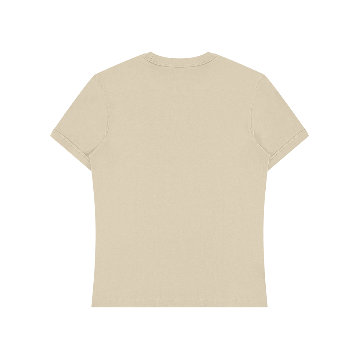Unisex Slim Fit Cotton Spandex T-Shirt in apricot, alternate angle