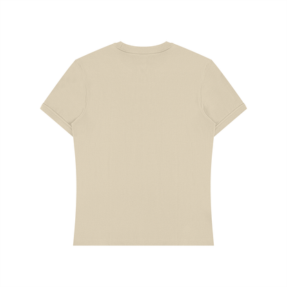 Unisex Slim Fit Cotton Spandex T-Shirt in apricot, alternate angle