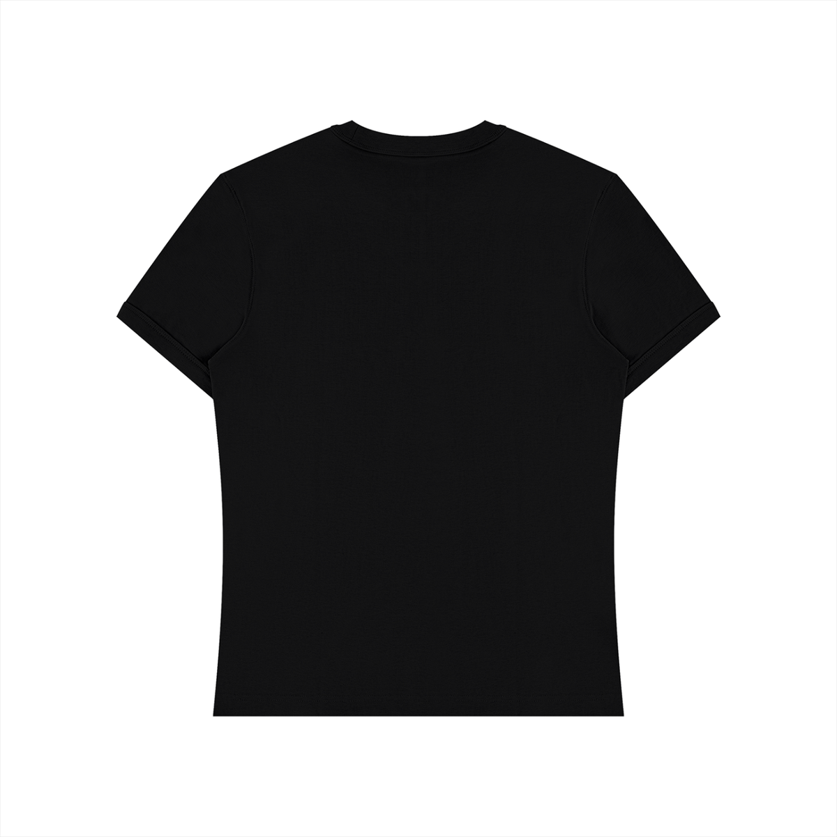 Unisex Slim Fit Cotton Spandex T-Shirt in black, alternate angle