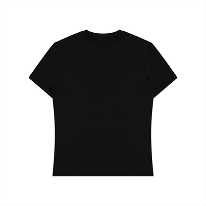 Unisex Slim Fit Cotton Spandex T-Shirt in black, alternate angle